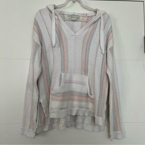 Vintage Havana Striped Pullover Hoodie Small